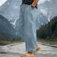 thumbnail image 4 of XIAOCHA Drawstring Waist Pants for Men Casual Everyday Relaxed Fit Baggy Trousers, 4 of 6