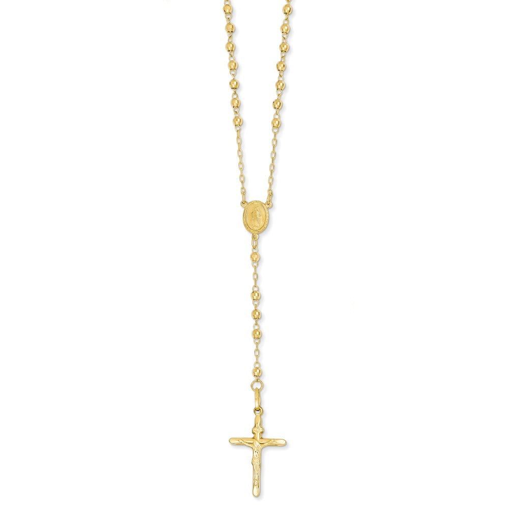 3mm Beaded Semi-solid Rosary Necklace 