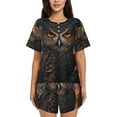 thumbnail image 1 of Balery Classical Style Brown Owl Conjunto de Pijama para Mujer con Estampado, Dos Piezas de Manga Corta y Shorts, Ropa de Dormir Suave con Cuello Redondo y Bolsillos-3X-Large, 1 of 6
