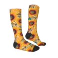thumbnail image 3 of Picia Women Crew Soft Moisture-wicking Socks Beautiful Bohemian Sunflower Pattern Design Cotton Socks, One Size fit All, 3 of 9