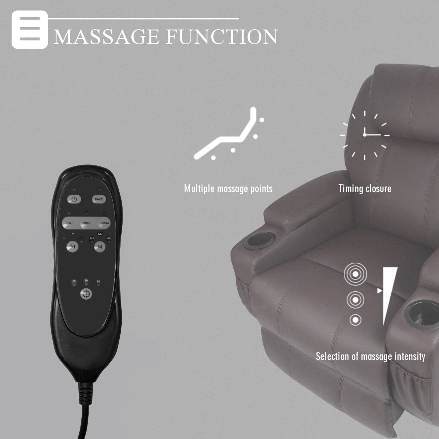 Homall Swivel Rocking Recliner Chair Massage PU Leather 360 Swivel Rocker Recliner Living Room Chair Home Theater Seating,Pu Leather Brown