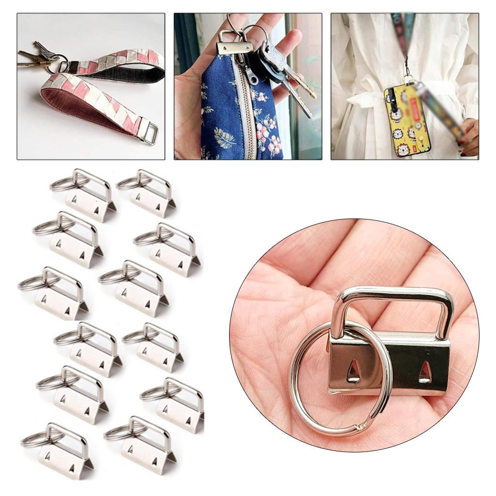 Tizuqe 50 Pieces 1 Inch for Key Fob Hardware Set with Split Rings Pliers Tail Clips for Luggage Wristlet Clamp Lanyard Keychain DIY Making Supplies
