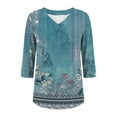 thumbnail image 6 of Texiao 3/4 Length Sleeve Women's Tops V Neck Casual Tunic Tops Basic Shirts Loose Fit Blouse, 6 of 7