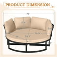 thumbnail image 4 of AECOJOY Metal Patio Furniture Set 73" Outdoor Conversation Set Patio Sectional Sofa Couch with Removable Cushions in Beige, 4 of 8