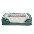 thumbnail image 6 of FurHaven Pet Products Velvet Waves Perfect Comfort Full Support Orthopedic Sofa-Style Pet Bed for Dogs & Cats - Celadon Green, Medium, 6 of 14