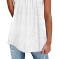 thumbnail image 3 of Camisetas sin mangas con cuello redondo para mujer, camisa informal holgada de encaje de Color puro, plisada, sin mangas, para la vida diaria, 3 of 6