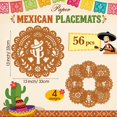 Round Table Mat Large 56 Pcs Mexican Paper Placemats, 13 Inch Cielito Lindo Placemats ...