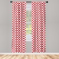 thumbnail image 3 of Ambesonne Vintage Curtains, Pop Art Retro Dots, Pair of 28"x95", Vermilion White, 3 of 5