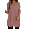 thumbnail image 2 of ClodeEU Long Sleeve Shirts for Women , Clothes Tunic Tops Loose Dressy, Crewneck Pullover Sweaters Watermelon Red,Womens Plus XL, 2 of 8
