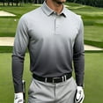 thumbnail image 2 of NominalSnug Mens Golf Shirts Long Sleeve Gradient Color Collared Athletic Pullover Tops, 2 of 8