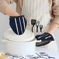 thumbnail image 6 of Non-Slip Mini Oven Mitts With Duck Beak Design Are Easy To Take Off And Wear And Easy To Hang For Oven Pot Tripod Barbecue Casserole Darkblue Stripe_2 1 Pc, 6 of 7