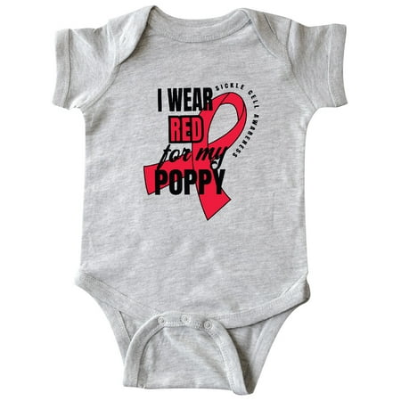 

Inktastic Sickle Cell Awareness I Wear Red For My Poppy Gift Baby Boy or Baby Girl Bodysuit