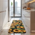 thumbnail image 4 of Black Orange White Flower Green Leaf Sunflower Pattern Kitchen Rug Mat,Kitchen Runner Rugs Non Skid Washable,Decorative Kitchen Floor Mats for Kitchen,Sink,Laundry,17"x47.2", 4 of 7