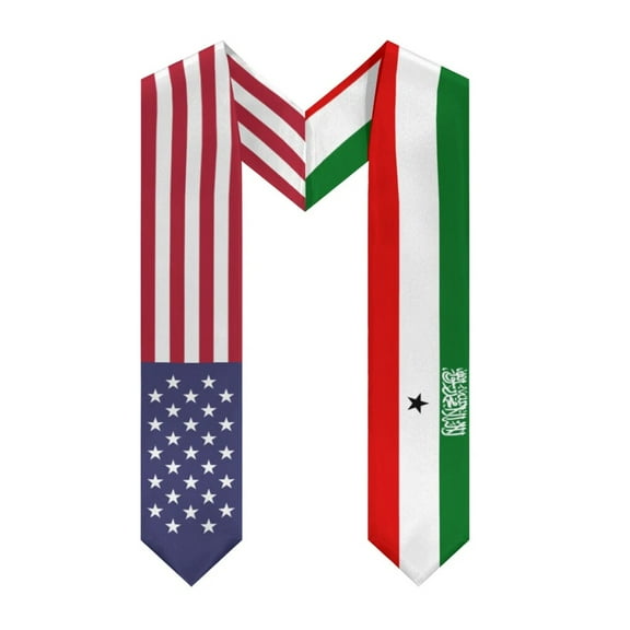 More design Graduation shawl Somaliland Flag & United States Flag Stole Sash Honor Study Aboard International Students
