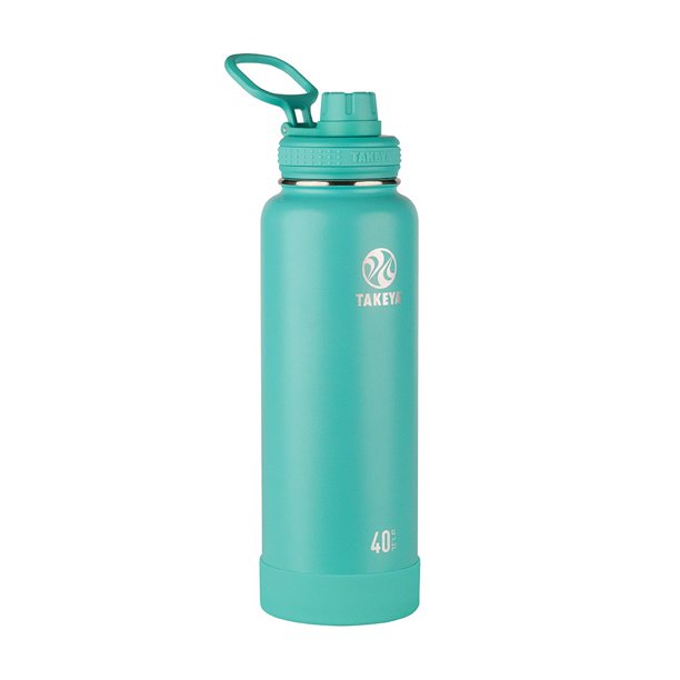 Botella de agua Takeya Actives con aislamiento al vacío de 1,2 L, color verde azulado