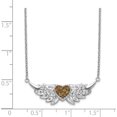 thumbnail image 2 of Sterling Silver Enameled Crystal Heart With Wings Necklace (18 X 32.65) Made In Thailand qg5173-18, 2 of 5