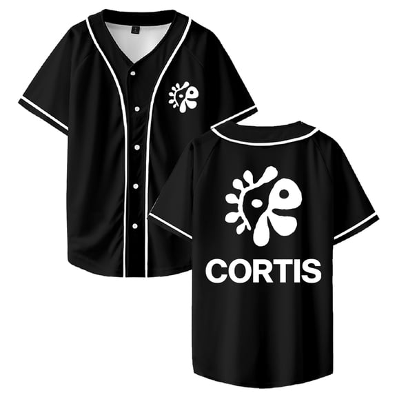 CORTIS Logo Baseball Jersey V-Neck Short Sleeve Button-Down Shirts Women Men Streetwear Tops