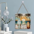 thumbnail image 5 of Zomyto 12x12 In Square Hanging Wood Sign Surfboard Wood Wall Art, 5 of 8