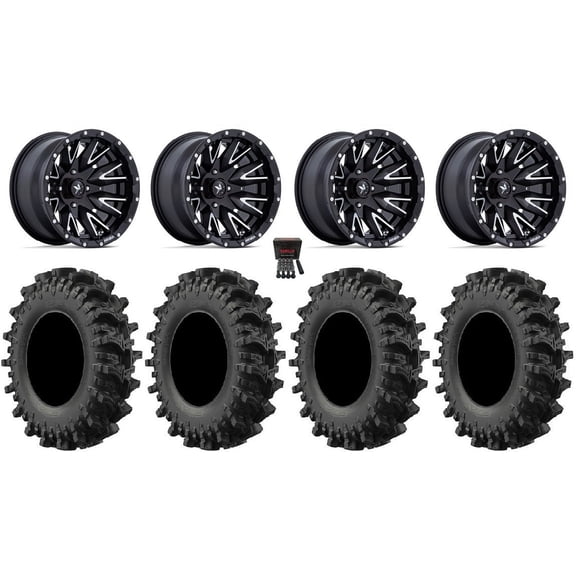 MSA Creed 16" Wheels Machined 30" MotoSlayer Tires Kawasaki Mule Pro FXT
