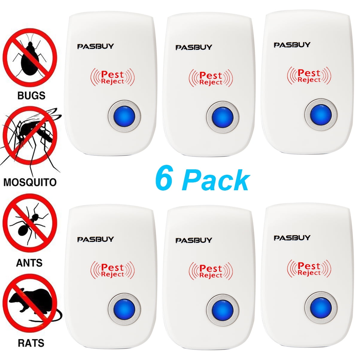 [6 Pack] Ultrasonic Pest Repeller Ultrasonic Pest Repellent Plug in