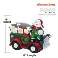 thumbnail image 3 of Alpine Corporation Snowman and Retro Car Statue with LED Lights, 3 of 10