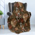 thumbnail image 4 of Modern Soft Flannel Fleece Throw Blanket, Coffee Culture Theme with Italian Espresso French Press Tea Artwork, Cozy Plush for Indoor and Outdoor Use, 50" x 60", Caramel Brown Redwood, by Ambesonne, 4 of 5