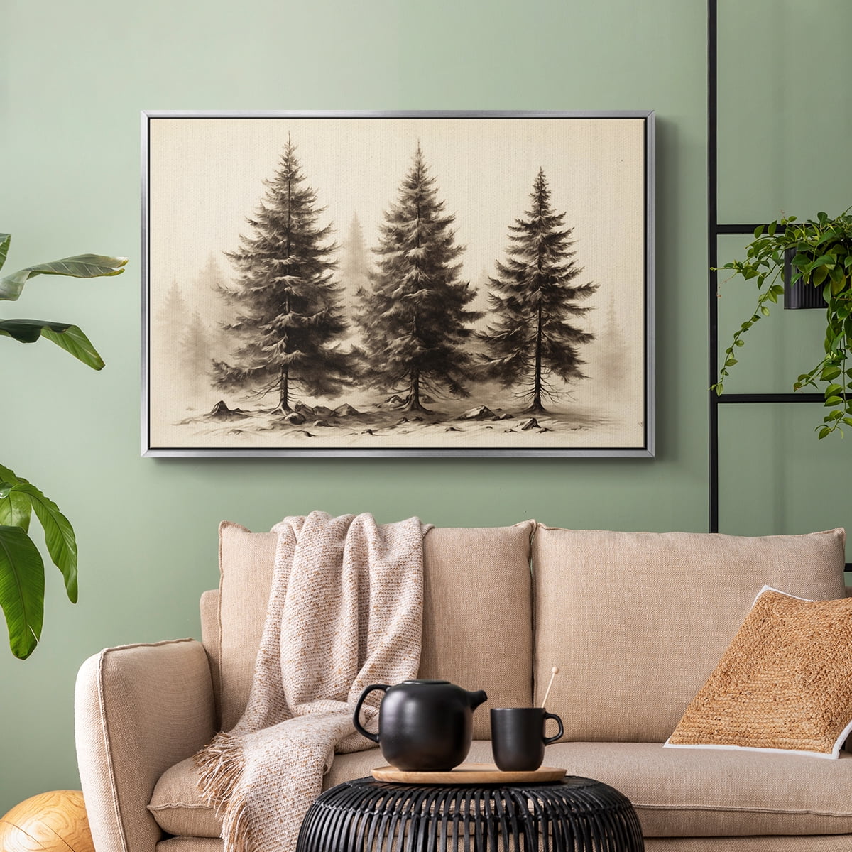 Vintage Landscape-CLXX By Wexford Home Framed in Silver Wood Gallery Wrapped Canvas 17 in. x 25 in.