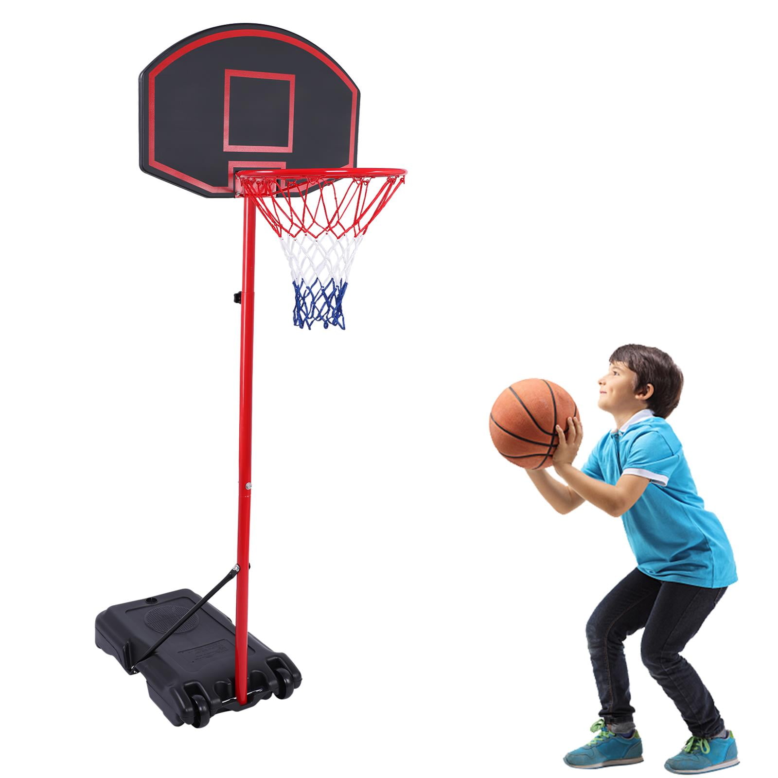 2.5-3.5ft Kids Adjustable Basketball Hoop Goal Stand Backboard Portable Outdoor 