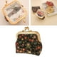 thumbnail image 4 of Pequeño clásico floral hebilla monedero Kiss Lock Vintage Style Change Holder Negro Zulema Monedero, 4 of 7