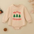 thumbnail image 2 of Mnyotv Baby First Christmas Outfits Sweatshirt Romper Fall Winter Long Sleeve Bodysuits Size 0-3 Months, 2 of 6