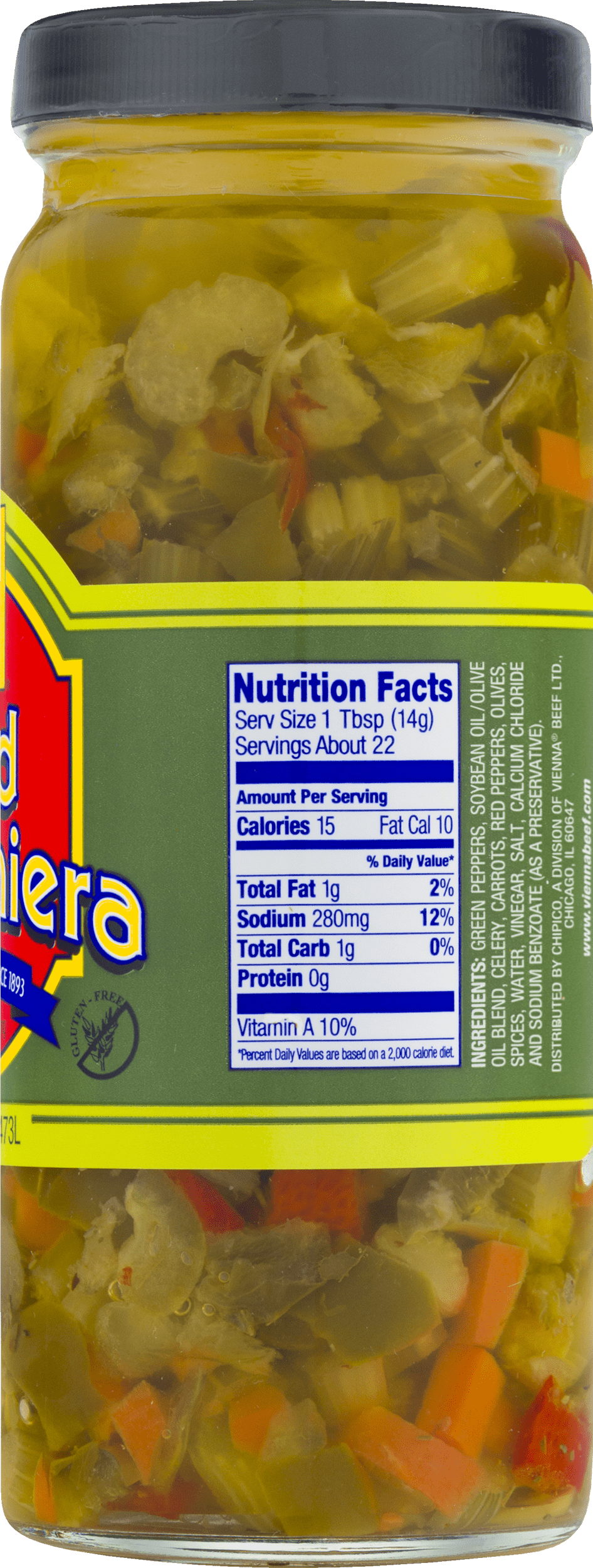 Vienna Beef, Mild Giardiniera, 16 oz, Jarred Vegetables, Shelf-Stable