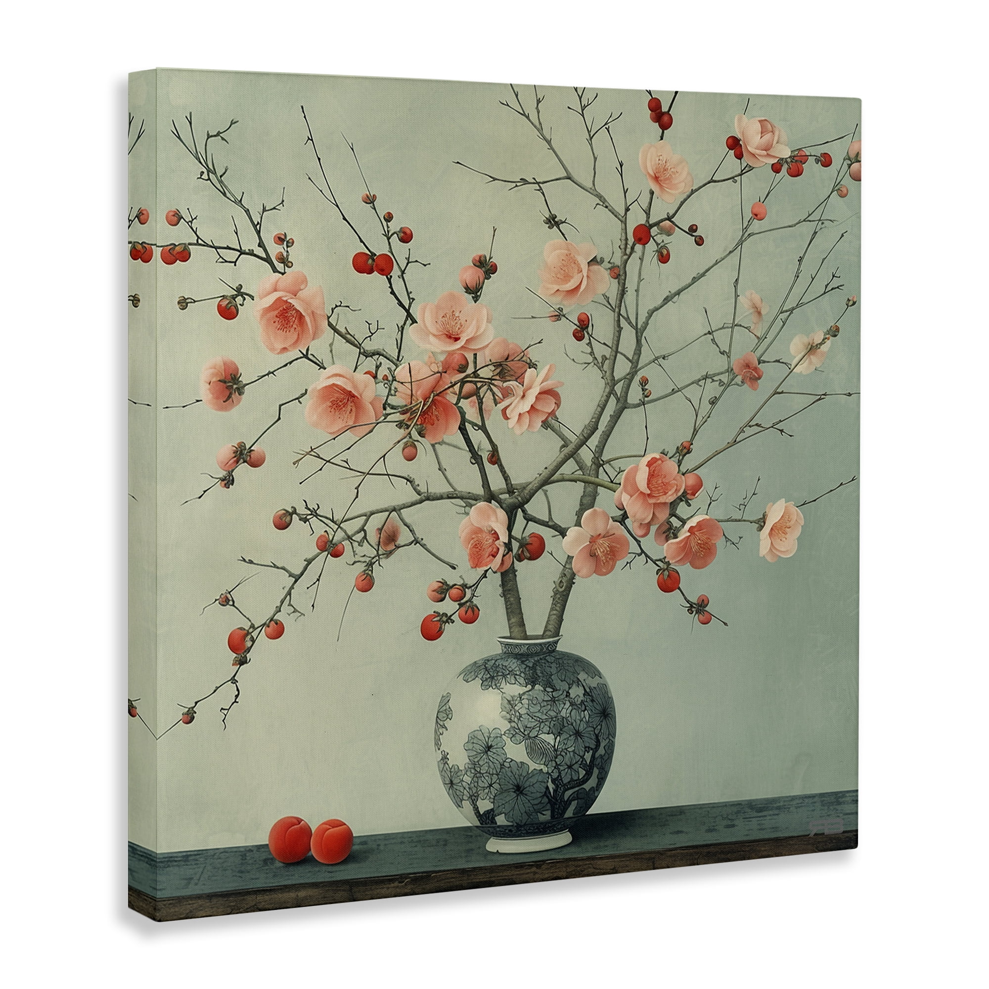 Stupell Industries Historical Flower Vase Plants & Flowers Painting Wrapped Canvas Art Print Wall Art, 36 x 36