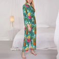 thumbnail image 3 of Balery Pineapple Conjunto de Pijama con Estampado para Mujer, Conjunto de Dos Piezas con Manga Larga, Ropa de Dormir Suave con Bolsillos, Pijamas Cómodos-Large, 3 of 7