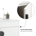 thumbnail image 6 of Bathroom Vanity with Top and Sink, Modern Single Vanity with 2 Soft-Close Doors and Open Shelf, Solid Wood Bathroom Cabinet White Ceramic Basin, 6 of 9