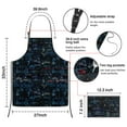 thumbnail image 3 of Math Equations Number Patterns Blue Pattern Apron-Garden Aprons for Women with Pockets-Cotton Linen Waterproof Kitchen Cooking Gardening Aprons Adjustable for Kitchen,Cooking,BBQ and Salon 33x27 Inch, 3 of 7