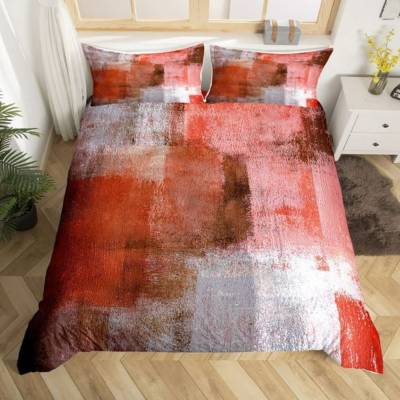 Bed Sheet Set Blue White for Kid Abstract Art Painting Comforter Cover for Adult Soft Bedroom Deco