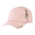 thumbnail image 2 of Adult Casual Solid Adjustable Iron Ring Baseball Caps Snapback Cap Baseball Cap Sun Hat for Women Men Teen Boys Girls, 2 of 8