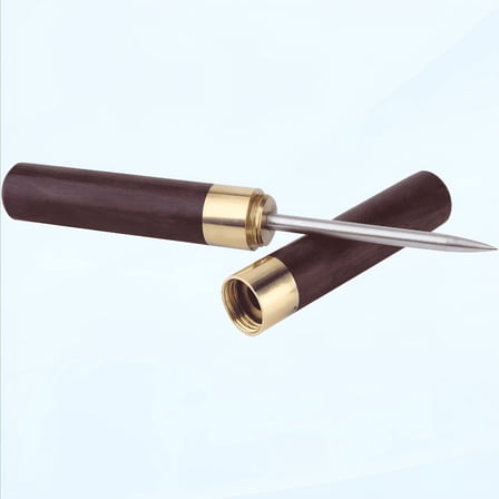 ACDANC Stainless Steel Ice Pick with Wooden Handle and Sheath Kitchen Tool (Black)