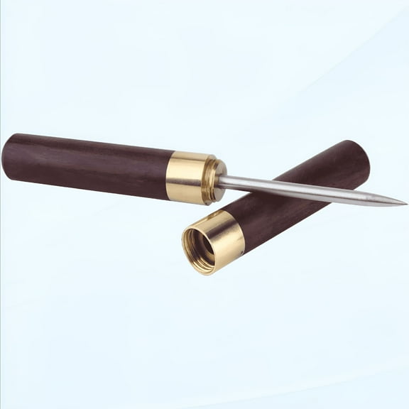 ACDANC Stainless Steel Ice Pick with Wooden Handle and Sheath Kitchen Tool (Black)