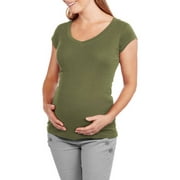 Maternity Short Sleeve Vneck Tee--Available in Plus Size