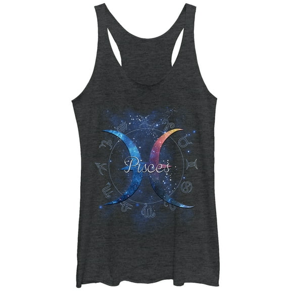 Women's Lost Gods Pisces  Racerback Tank Top Black Heather Medium