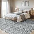 thumbnail image 3 of Reepow 5x7 Area Rugs for Living Room Washable Gray Low Pile Carpet Soft Non Slip Backing Floral Indoor Rugs for Bedroom Kitchen Home Office, 3 of 10