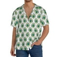 thumbnail image 3 of Honeii 's Peacock Feathers1 for men's short-sleeved button-up collared shirt featuring a pocket, perfect for beach vacations, and travel adventures., 3 of 5