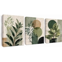 Biggie Canvas Wall Art,Sage Green Botanical Line Art Canvas Set for Modern Home Decor Living Room Bedroom Wall Art Gift Idea for Nature Lovers