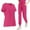 Hot Pink, variant on LSLJS Scrubs for Women Set Modern V-Neck Top and Drawstring Jogger Pants, Comfort Scrubs Set Solid Top and Pants for Nurse Workwear, S-2XL