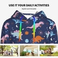 thumbnail image 4 of Lsque Dinosaur Pattern Casual Women's Hoodie,Hooded Sweatshirt with Kangaroo Pocket,Pullover Hoodie with Eye-catching Drawstrings-XX-Large, 4 of 7