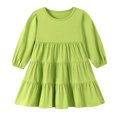 thumbnail image 3 of Splozh Little Girl Long Sleeve Fall Dress Girls Fashion Soft Warm Princess Party Photoshoot Dress Toddler Wedding Guest Dresses Smocked Toddler Dress Girls Fall Dresses,Green,6-7 Years, 3 of 9