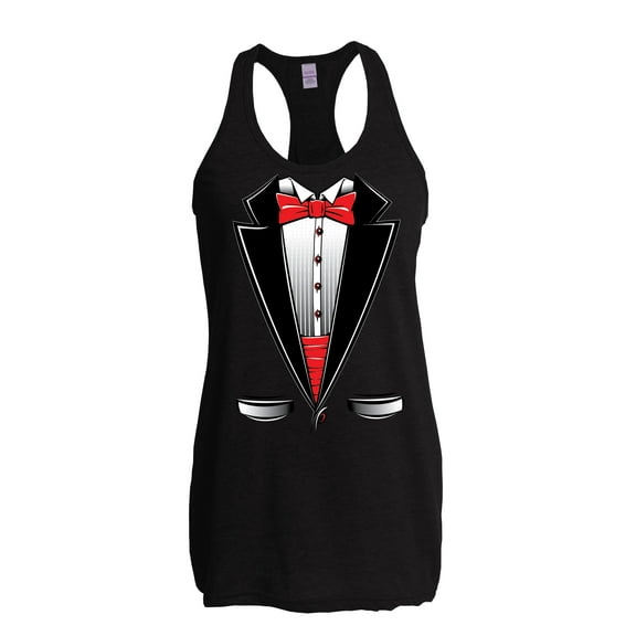 NIB - Women's Racerback Tank Top - Tuxedo Prom Costume