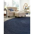 thumbnail image 3 of Unique Loom 3153097 3 Pi 3 Po x 3 Pi 3 Po Tapis Rond en Jute Tressé Dhaka&44; Bleu Marine, 3 of 5