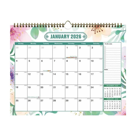 PLPPYFS Beautiful 2026 Wall Calendar - 2026 -2027 Wall Calendar, Runs from January 2026 until June 2027 - Large 15" x 11.8" Office Wall Calendar for Easy Organizing